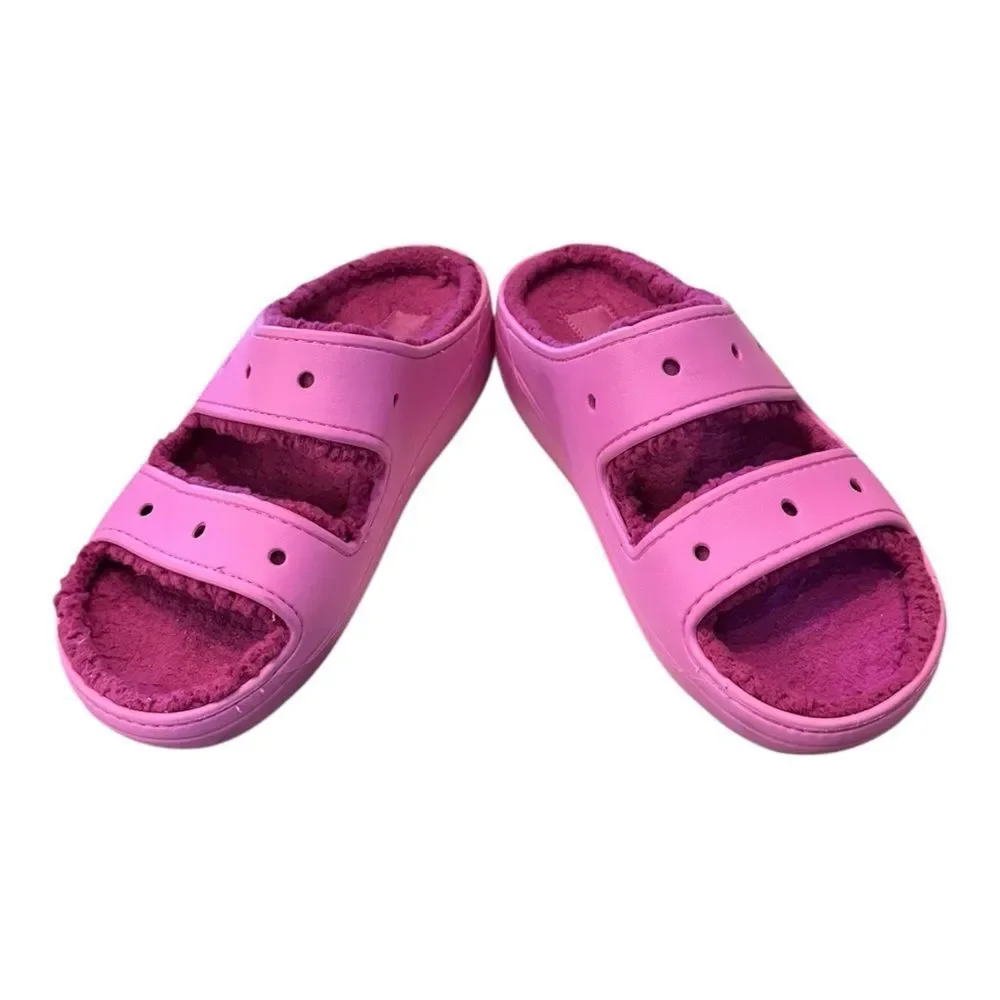 Crocs Classic Cozzzy Taffy Pink Unisex Women’s Men’s Sandals 11 9